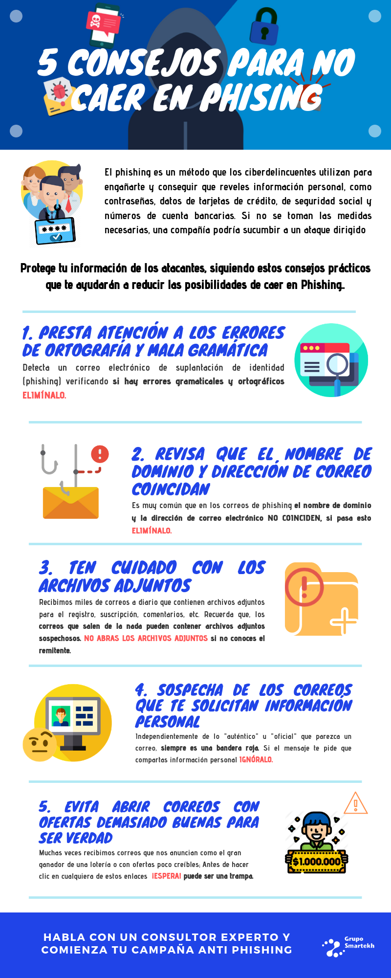 [Infografía] 5 Consejos Para NO Caer En Phishing